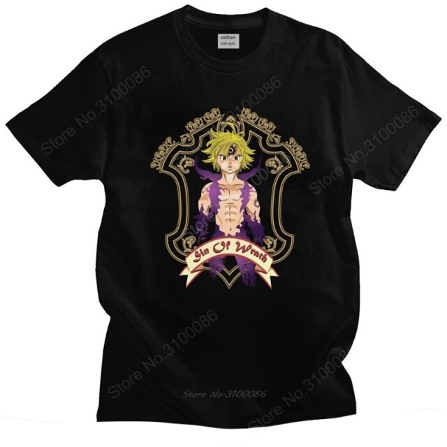 Seven Deadly Sins T Shirt for Men Cotton Nanatsu No Taizai Meliodas demon T shirt - SK8 The Infinity Merch